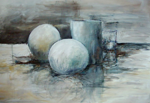 Stilleben Skizze Gouache auf Papier, 50x70cm